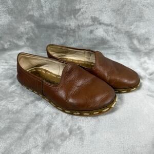 Adea Cow Leather Slipon Shoes Kids Girl EU 29 US 11.5 Walnut Brown Stitch Turkey
